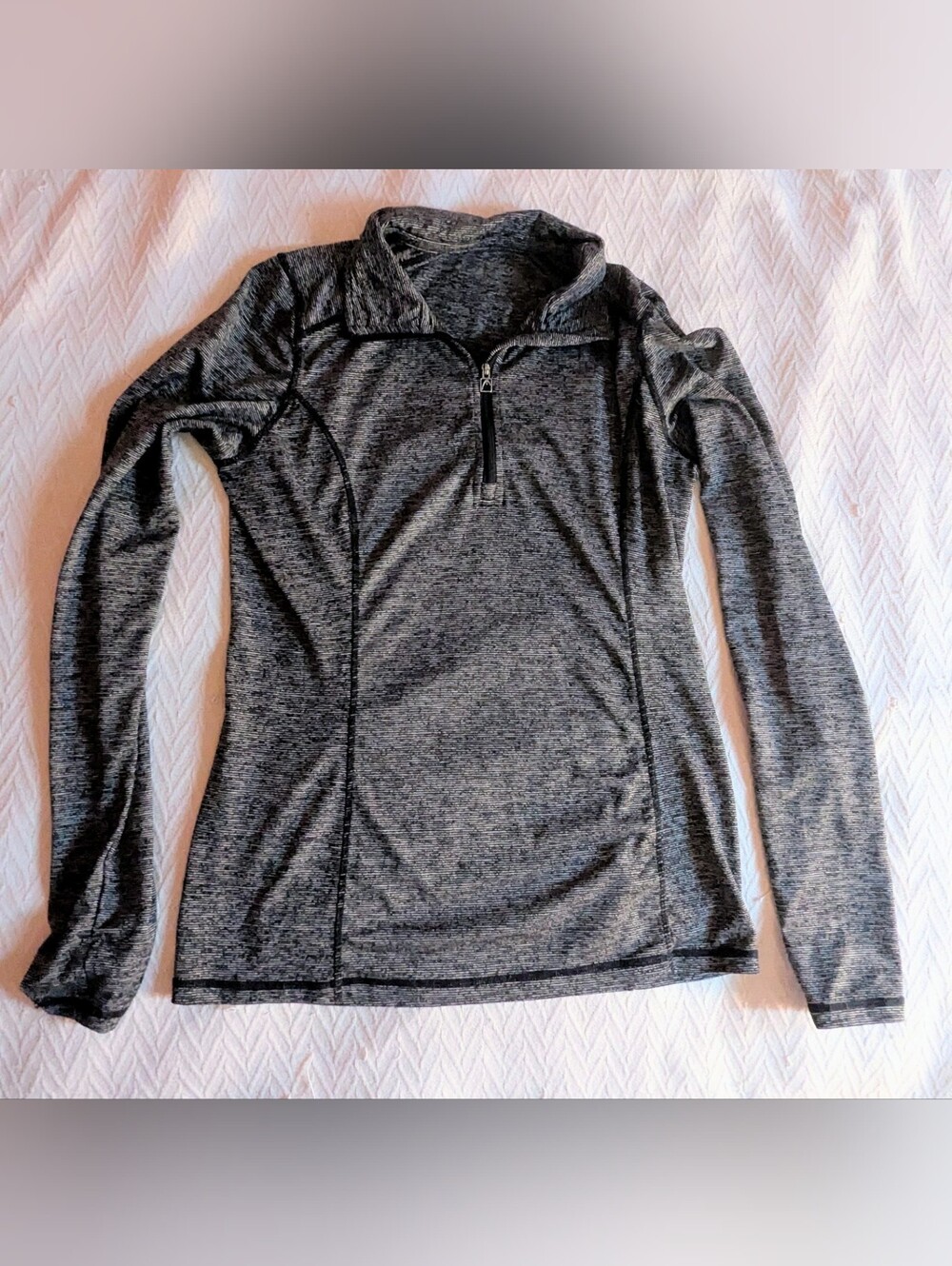 Size Small EUC HEAD Athletic Heather Grey Space Dye Quarter Zip Pullover Top